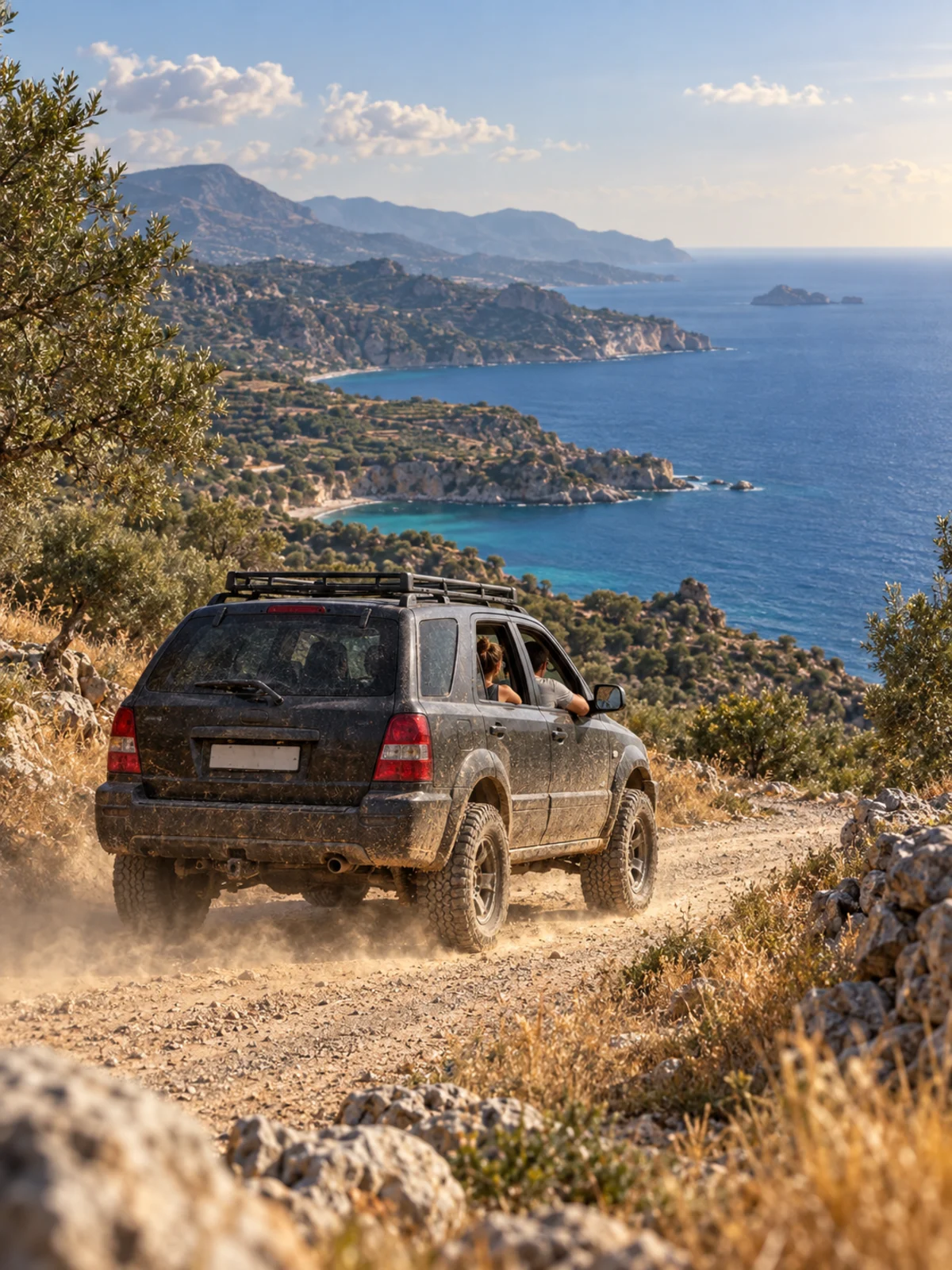Τζιπ 4x4 σε χωματόδρομο πάνω από το Λιβυκό