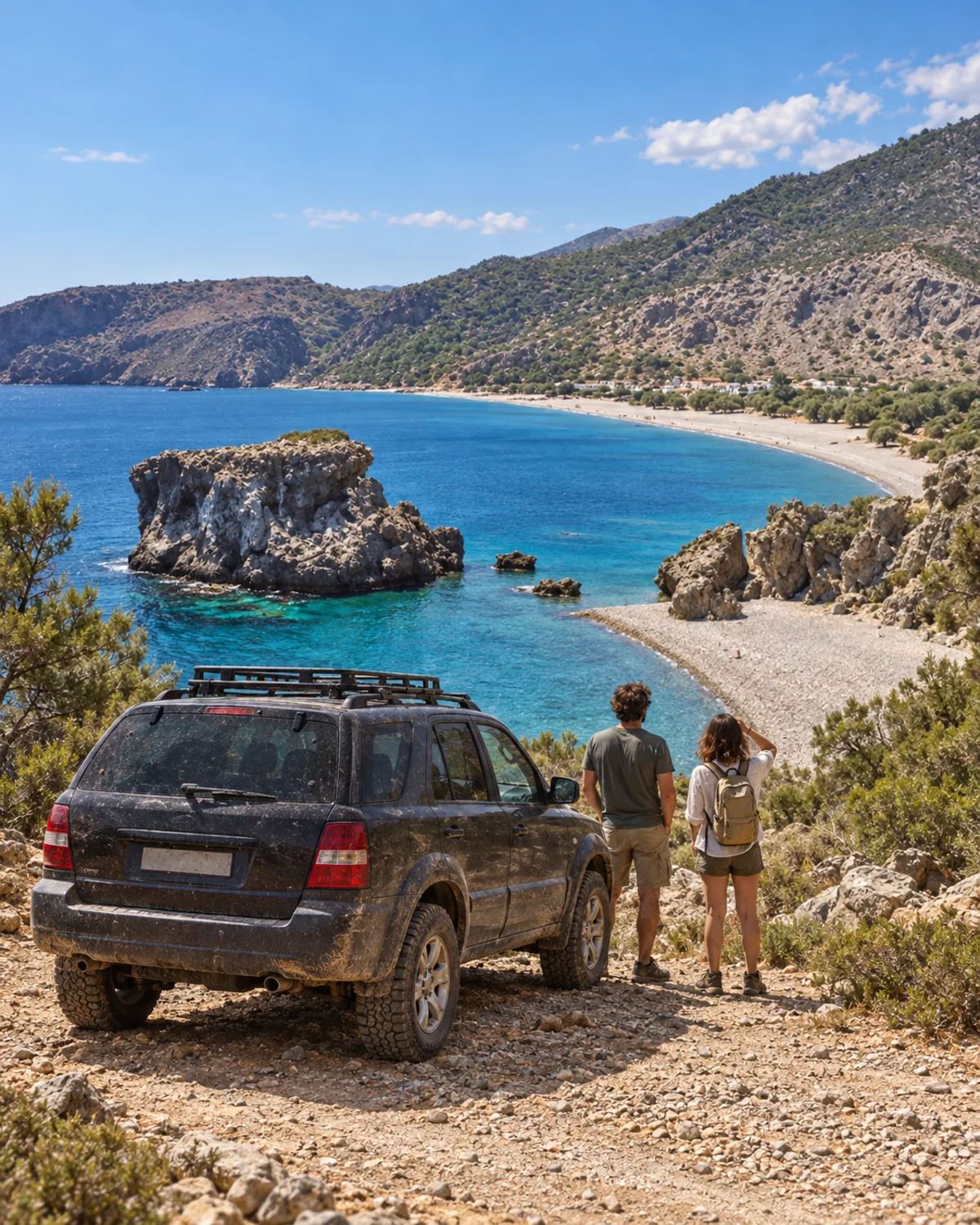 Τζιπ 4x4 σε σημείο θέας πάνω από τη Σούγια